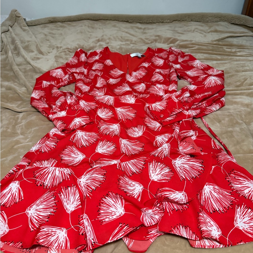 Adelyn Rae Red Floral-Print Mini Dress - Picture 2 of 7
